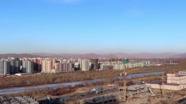 Vue Oulan Bator Capitale Mongolie Depuis Mémorial Zaisan Vers Mars — Video