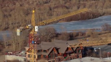 Zaisan Anıtı 'ndan Moğolistan' ın başkenti Ulaanbaatar manzarası, yaklaşık Mart 2019