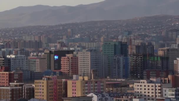 Veduta Ulaanbaatar Capitale Della Mongolia Dal Memoriale Zaisan Circa Marzo — Video Stock