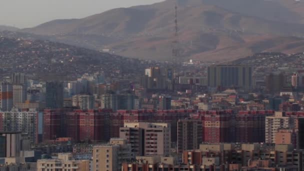 Veduta Ulaanbaatar Capitale Della Mongolia Dal Memoriale Zaisan Circa Marzo — Video Stock