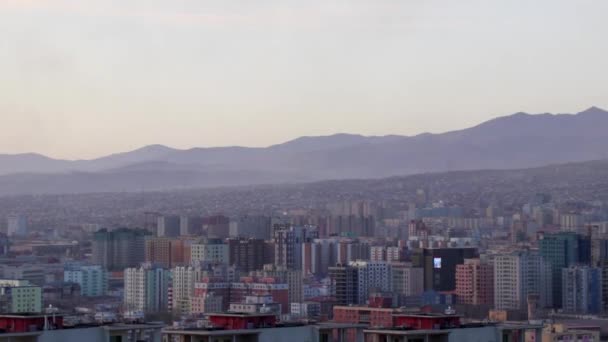 Utsikt Över Ulaanbaatar Mongoliets Huvudstad Från Zaisan Memorial Mars 2019 — Stockvideo