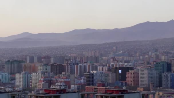 Veduta Ulaanbaatar Capitale Della Mongolia Dal Memoriale Zaisan Circa Marzo — Video Stock