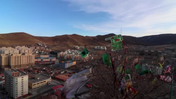Widok Ulaanbaatar Stolicę Mongolii Pomnika Zaisana Około Marca 2019 — Wideo stockowe