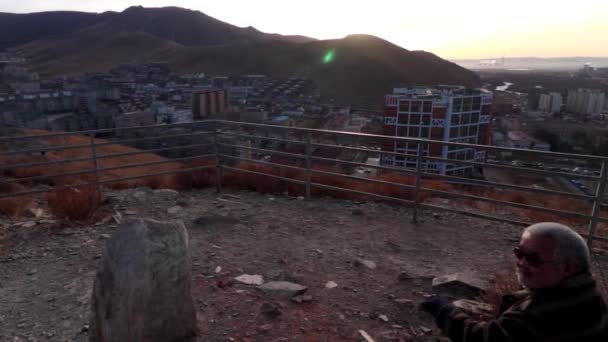 Widok Ulaanbaatar Stolicę Mongolii Pomnika Zaisana Około Marca 2019 — Wideo stockowe