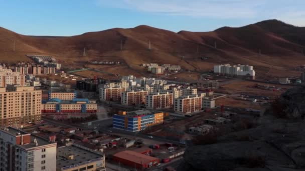 Vista Ulaanbaatar Capital Mongólia Memorial Zaisan Por Volta Março 2019 — Vídeo de Stock