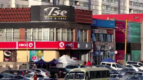 Trafic Routier Oulan Bator Capitale Mongolie Vers Mars 2019 — Video