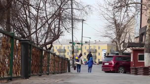 Gatutrafiken Ulaanbaatar Mongoliets Huvudstad Mars 2019 — Stockvideo