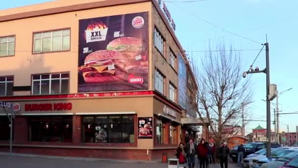 Burger King Restaurang Ulaanbaatar Mongoliets Huvudstad Mars 2019 — Stockvideo