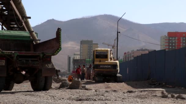 Sitio Construcción Ulán Bator Capital Mongolia Alrededor Marzo 2019 — Vídeo de stock