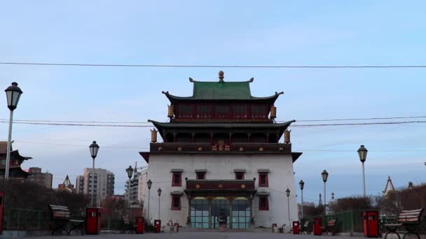 Gandan Monastery Ulaanbaatar Capital Mongolia Circa March 2019 — Stock Video