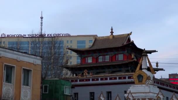 Gandan Monastery Ulaanbaatar Capital Mongolia Circa March 2019 — Stock Video