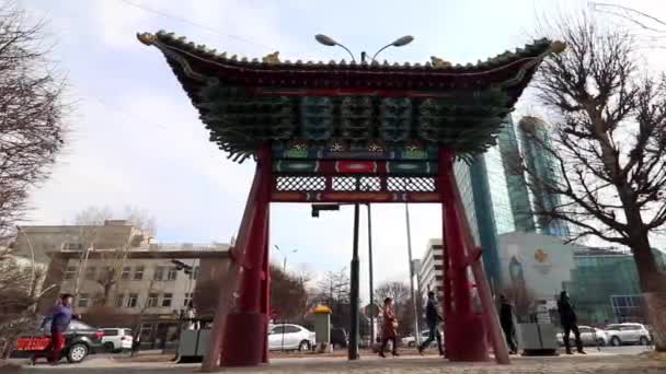 Kapu Gandan Kolostorban Ulaanbaatarban Mongólia Fővárosában 2019 Március — Stock videók