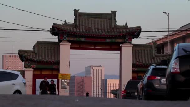 Brány Gandském Klášteře Ulaanbaataru Hlavním Městě Mongolska Kolem Března 2019 — Stock video
