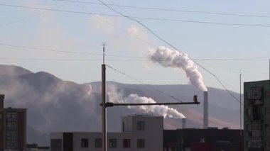Mart 2019 'da Moğolistan' ın başkenti Ulaanbaatar 'daki konut.