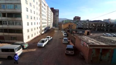 Mart 2019 'da Moğolistan' ın başkenti Ulaanbaatar 'daki konut.