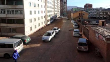 Mart 2019 'da Moğolistan' ın başkenti Ulaanbaatar 'daki konut.