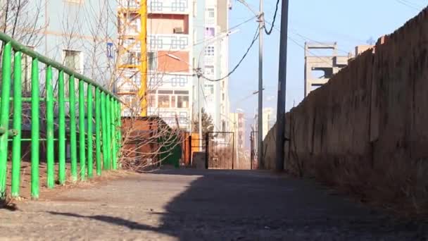 Wohnsiedlung Ulaanbaatar Der Hauptstadt Der Mongolei März 2019 — Stockvideo