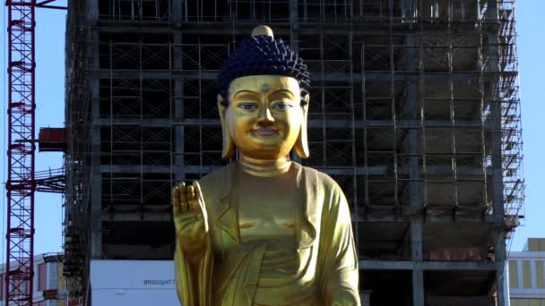 Große Buddha Statue Internationalen Buddha Park Ulaanbaatar Der Hauptstadt Der — Stockvideo