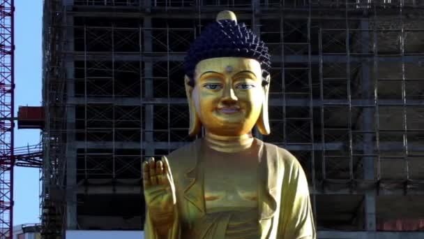 Große Buddha Statue Internationalen Buddha Park Ulaanbaatar Der Hauptstadt Der — Stockvideo