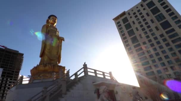 Große Buddha Statue Internationalen Buddha Park Ulaanbaatar Der Hauptstadt Der — Stockvideo