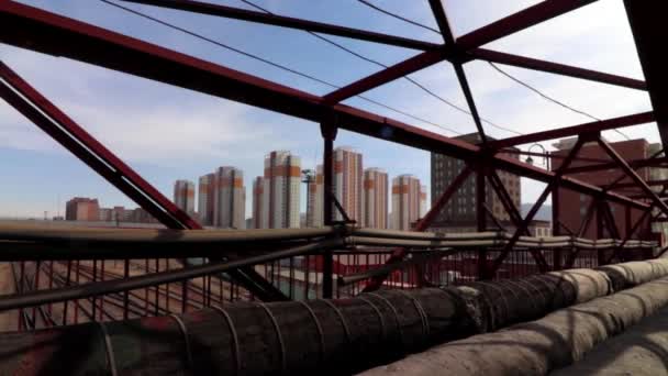 Ponte Aereo Una Stazione Ferroviaria Ulaanbaatar Capitale Della Mongolia Circa — Video Stock