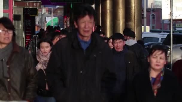 Pessoas Não Identificadas Rua Centro Cidade Ulaanbaatar Capital Mongólia Por — Vídeo de Stock