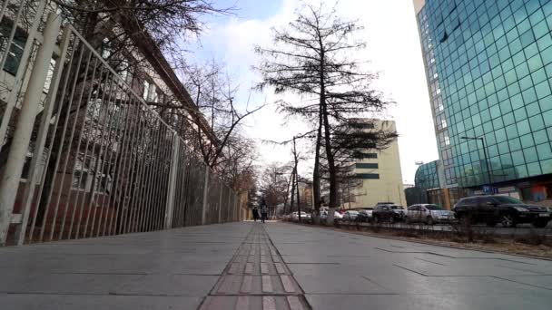 Straßenszene Ulan Bator Der Hauptstadt Der Mongolei März 2019 — Stockvideo