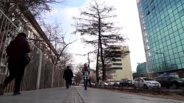 Street Scene Ulaanbaatar Πρωτεύουσα Της Μογγολίας Γύρω Στο Μάρτιο 2019 — Αρχείο Βίντεο