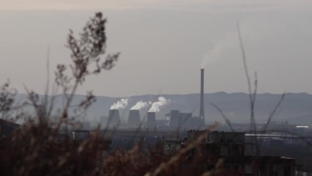 Power Plant Ulaanbaatar Capital Mongolia Zaisan Memorial Circa March 2019 — Stock Video