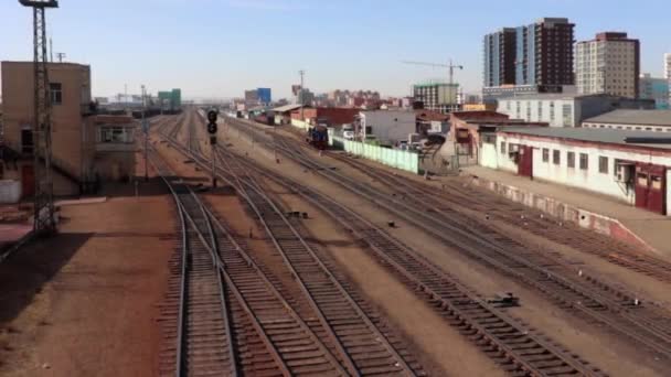 Estação Ferroviária Ulaanbaatar Capital Mongólia Por Volta Março 2019 Vista — Vídeo de Stock