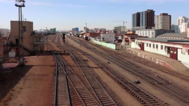 Estación Ferroviaria Ulán Bator Capital Mongolia Alrededor Marzo 2019 Vista — Vídeo de stock