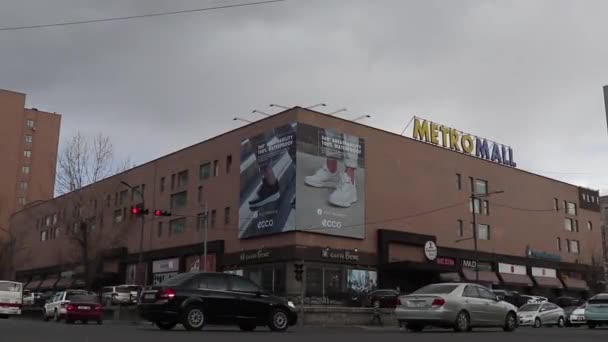 Street Traffic Metro Mall Department Store Ulaanbaatar Capital Mongolia Circa — Stock Video