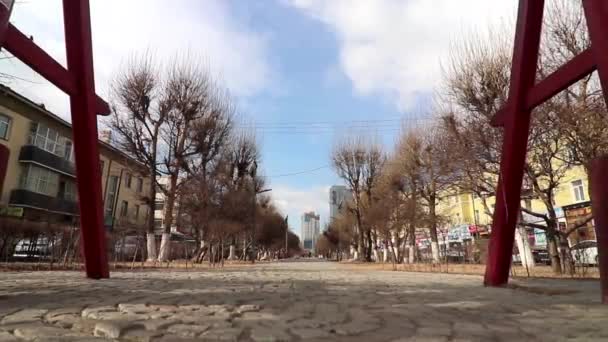 Street Scene Ulaanbaatar Πρωτεύουσα Της Μογγολίας Γύρω Στο Μάρτιο 2019 — Αρχείο Βίντεο