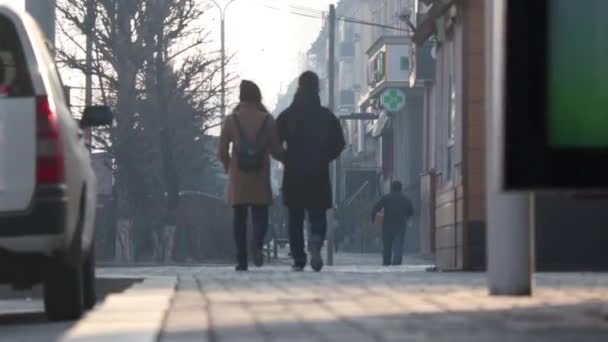 Mart 2019 Dolaylarında Moğolistan Başkenti Ulaanbaatar Sokaklarında Kimliği Belirsiz Insanlar — Stok video