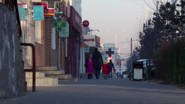 Personas Identificadas Calle Centro Ulán Bator Capital Mongolia Alrededor Marzo — Vídeos de Stock