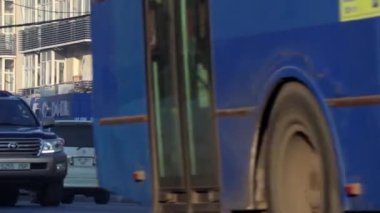 Moğolistan 'ın başkenti Ulaanbaatar' daki sokak sahnesi, yaklaşık Mart 2019.