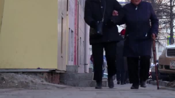 Pessoas Não Identificadas Rua Centro Cidade Ulaanbaatar Capital Mongólia Por — Vídeo de Stock