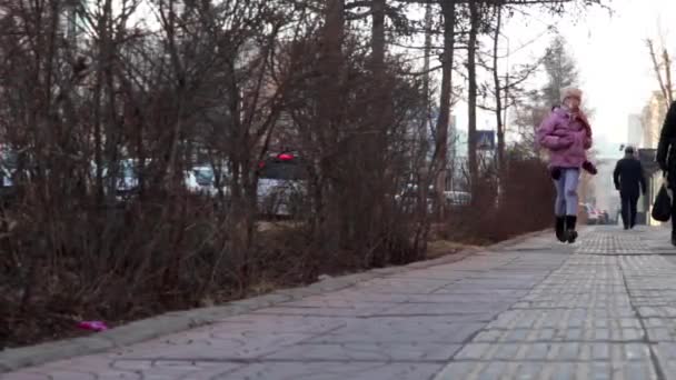 Straßenszene Ulan Bator Der Hauptstadt Der Mongolei März 2019 — Stockvideo