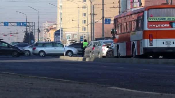 Ulice Ulaanbaatar Hlavní Město Mongolska Kolem Března 2019 — Stock video