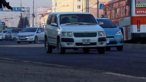 Ulice Ulaanbaatar Hlavní Město Mongolska Kolem Března 2019 — Stock video