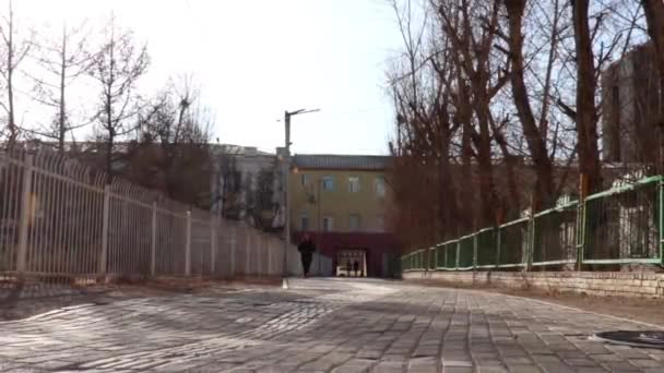 Street Scene Ulaanbaatar Πρωτεύουσα Της Μογγολίας Γύρω Στο Μάρτιο 2019 — Αρχείο Βίντεο