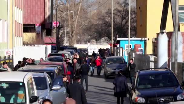 Utcai Jelenet Ulaanbaatarban Mongólia Fővárosában 2019 Március — Stock videók