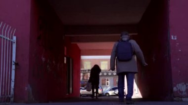 Moğolistan 'ın başkenti Ulaanbaatar' daki sokak sahnesi, yaklaşık Mart 2019.