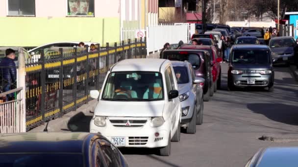 Street Scene Ulaanbaatar Πρωτεύουσα Της Μογγολίας Γύρω Στο Μάρτιο 2019 — Αρχείο Βίντεο