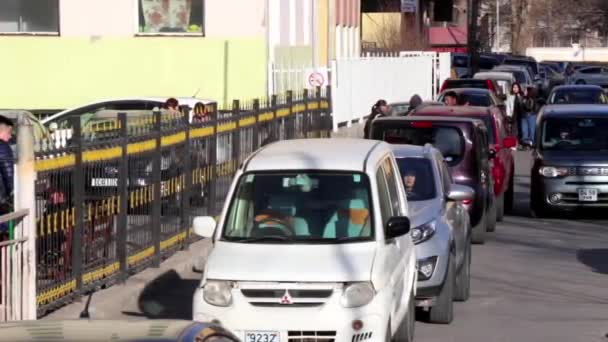 Street Scene Ulaanbaatar Πρωτεύουσα Της Μογγολίας Γύρω Στο Μάρτιο 2019 — Αρχείο Βίντεο