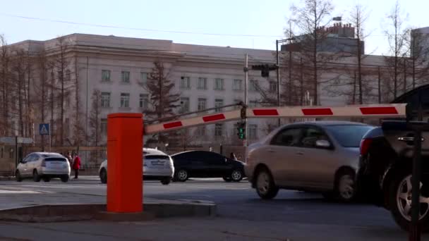 Street Traffic Ulaanbaatar Capital Mongolia Circa March 2019 — Stock Video