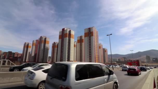 Gatutrafiken Ulaanbaatar Mongoliets Huvudstad Mars 2019 — Stockvideo