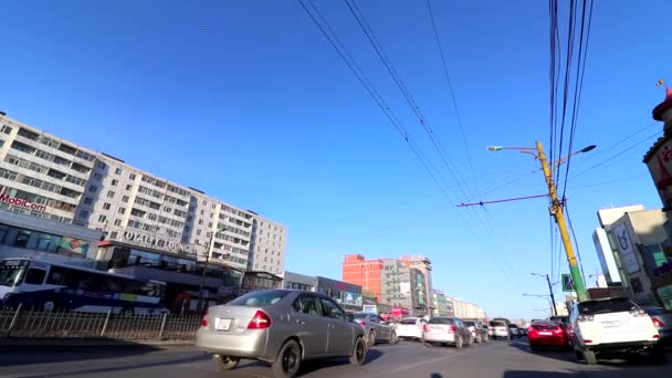 Trafic Routier Oulan Bator Capitale Mongolie Vers Mars 2019 — Video