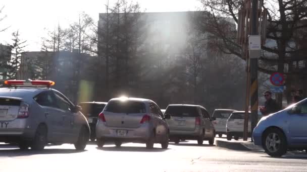 Street Traffic Ulaanbaatar Capital Mongolia Circa March 2019 — Stock Video