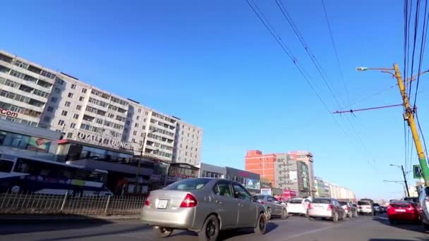 Trafic Routier Oulan Bator Capitale Mongolie Vers Mars 2019 — Video